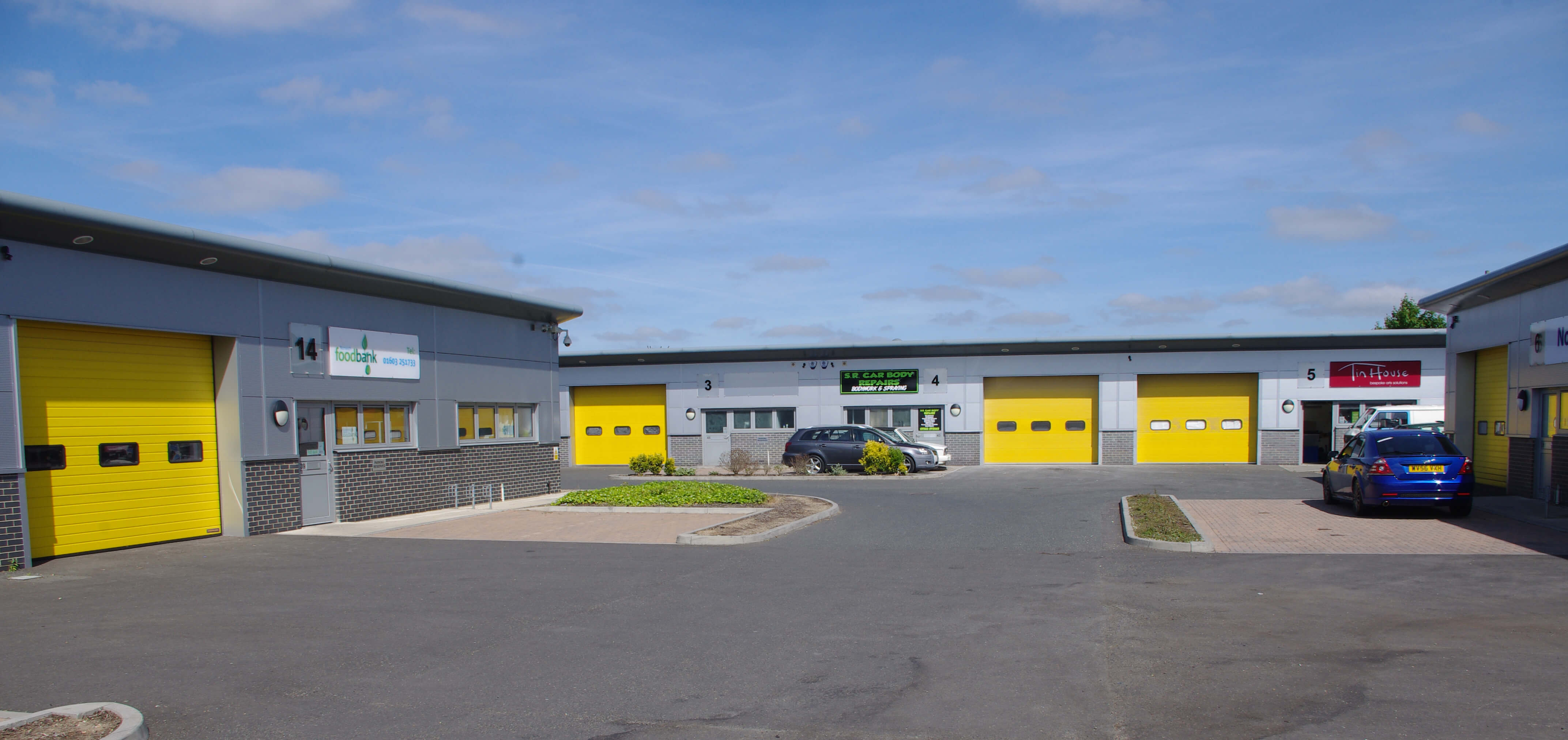 View of industrial workshops and units for rent